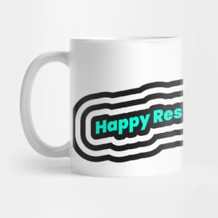 Happy Resurrection Day Blue Retro Christian Mug